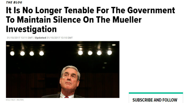 It Is No Longer Tenable For The Government To Maintain Silence On The Mueller Investigation